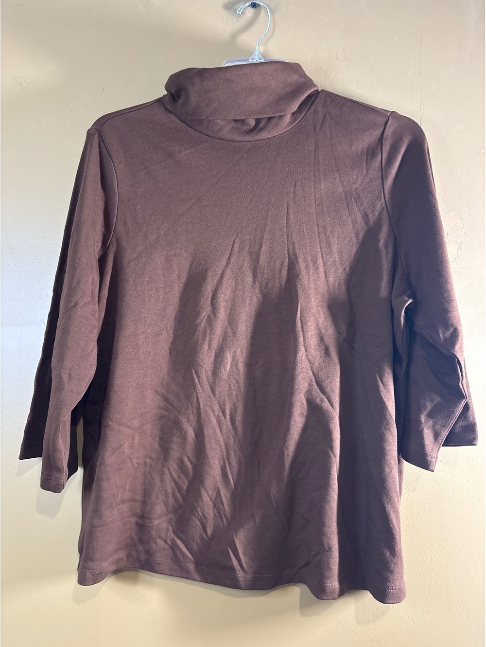 HC1248. Isaac Mizrahi Live Essentials Brown Turtleneck Top 1X